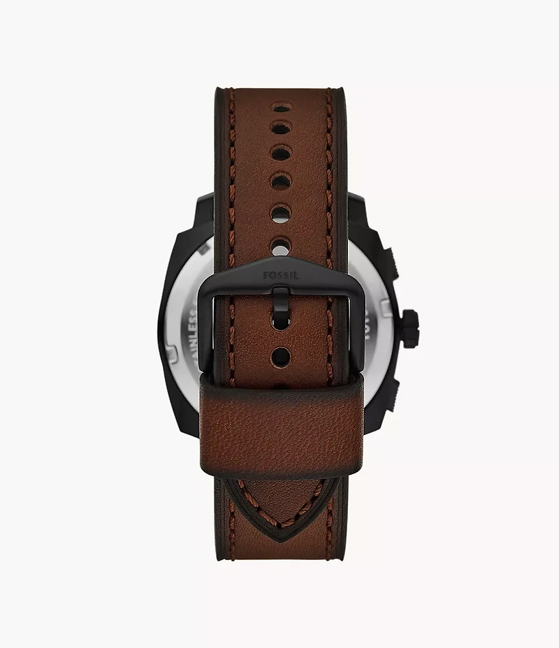 Machine Chronograph Brown Leather Watch