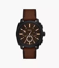 Machine Chronograph Brown Leather Watch