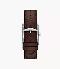 Carraway Three-Hand Brown Croco Leather Watch