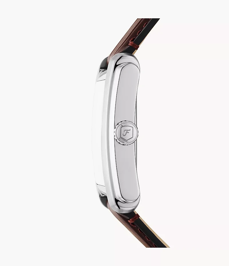 Carraway Three-Hand Brown Croco Leather Watch
