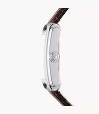 Carraway Three-Hand Brown Croco Leather Watch