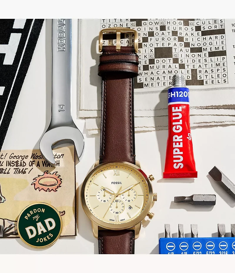 Neutra Chronograph Brown Leather Watch