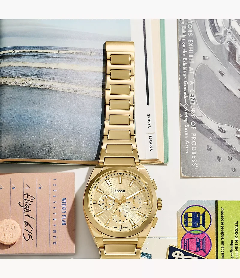 Everett Chronograph Gold-Tone Stainless Steel Watch
