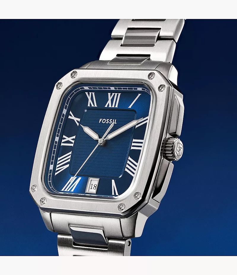 Crosby Three-Hand Date Stainless Steel Watch