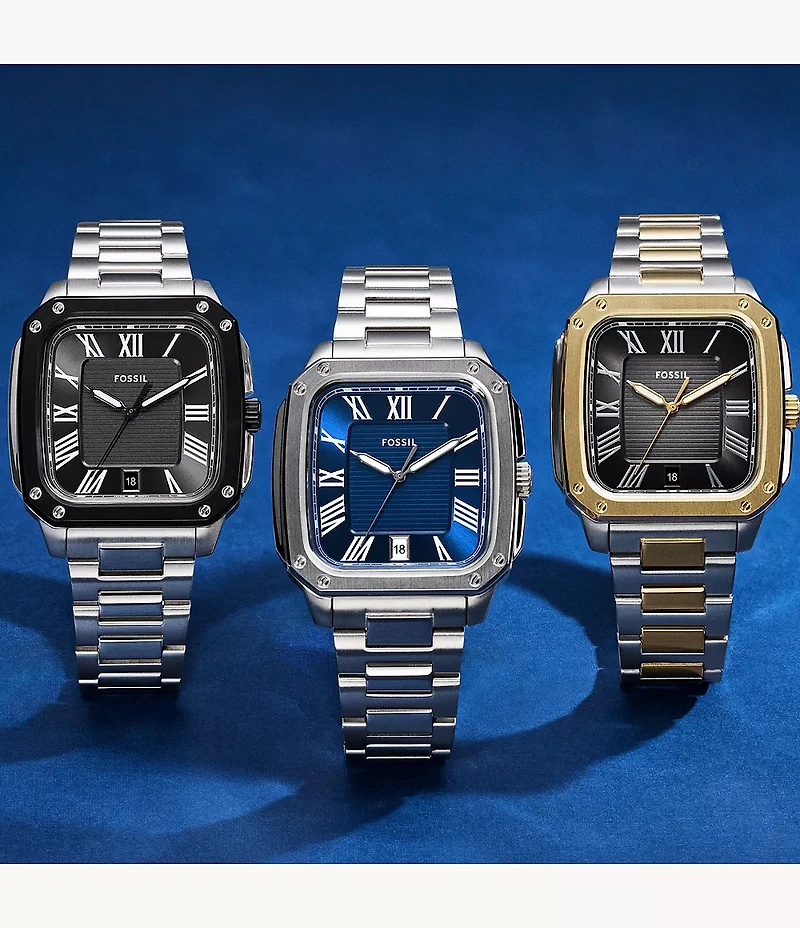 Crosby Three-Hand Date Stainless Steel Watch