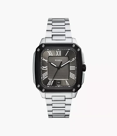 Crosby Three-Hand Date Stainless Steel Watch