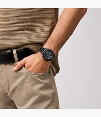 Autocross Multifunction Black Stainless Steel Watch