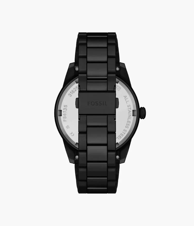Pearson Multifunction Black Stainless Steel Watch