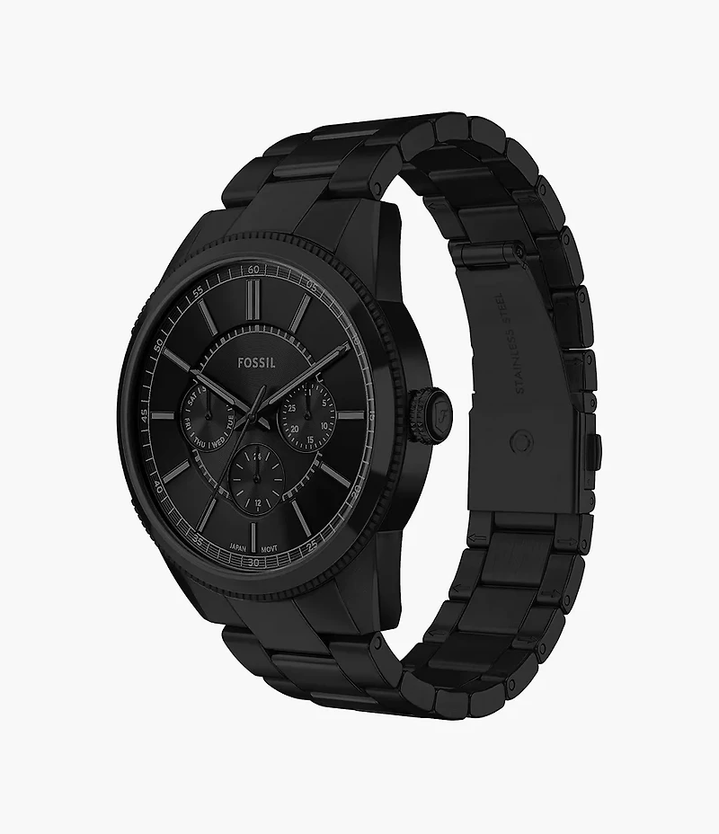 Pearson Multifunction Black Stainless Steel Watch