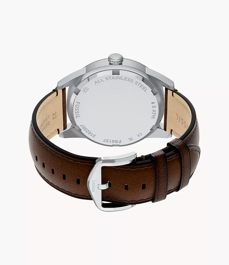 Pearson Multifunction Brown Leather Watch