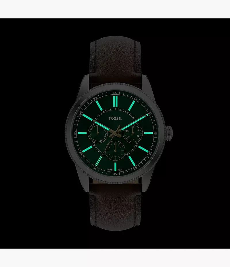 Pearson Multifunction Brown Leather Watch