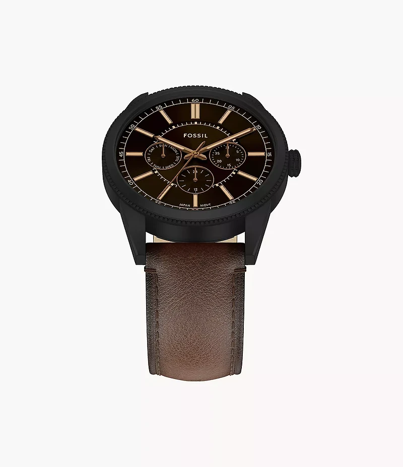 Pearson Multifunction Brown Leather Watch