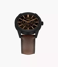 Pearson Multifunction Brown Leather Watch