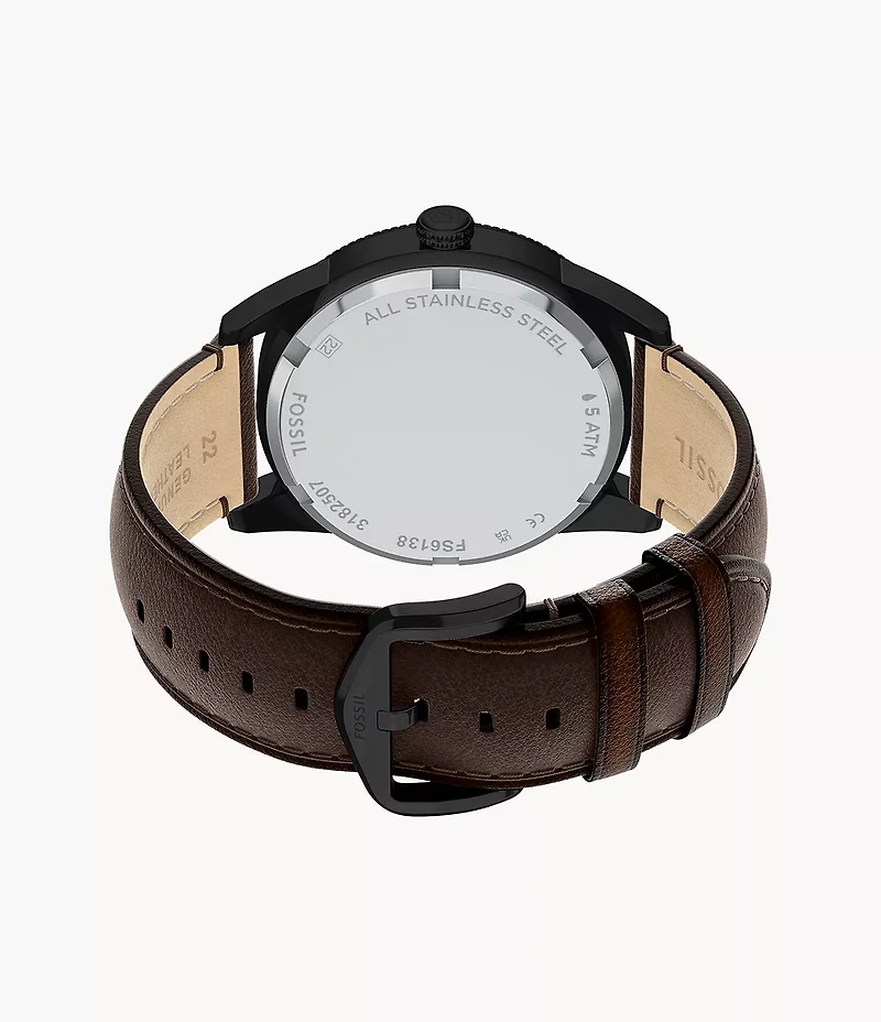 Pearson Multifunction Brown Leather Watch