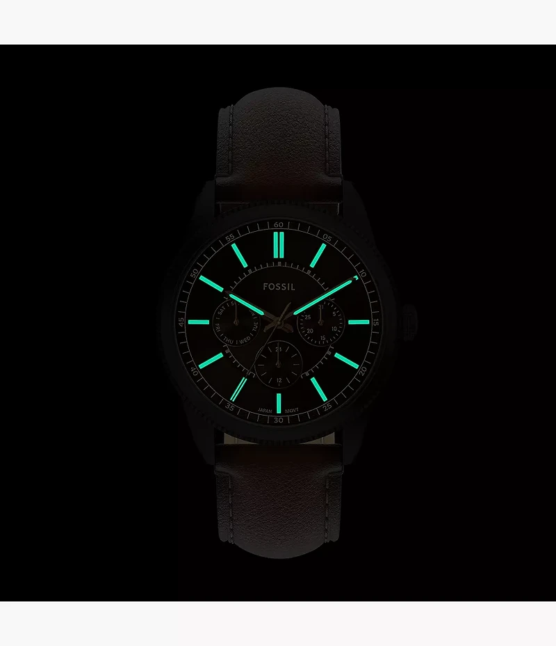 Pearson Multifunction Brown Leather Watch