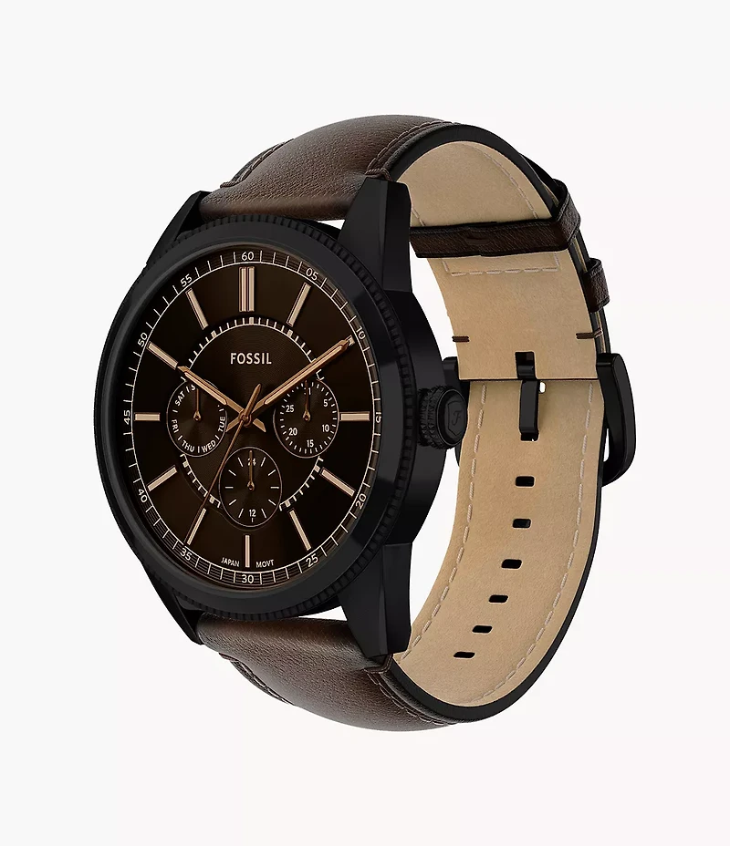 Pearson Multifunction Brown Leather Watch