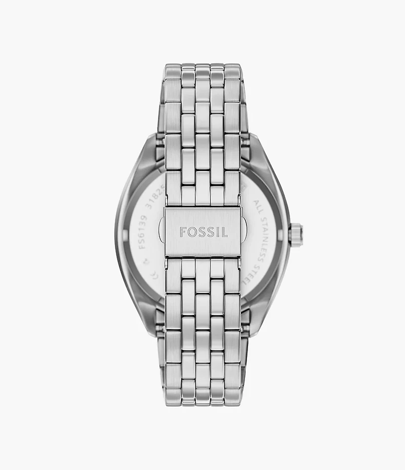 Campbell Three-Hand Day-Date Stainless Steel Watch