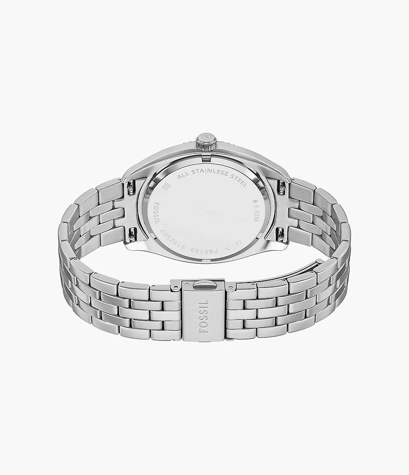 Campbell Three-Hand Day-Date Stainless Steel Watch