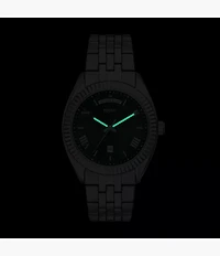 Campbell Three-Hand Day-Date Stainless Steel Watch