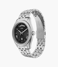 Campbell Three-Hand Day-Date Stainless Steel Watch