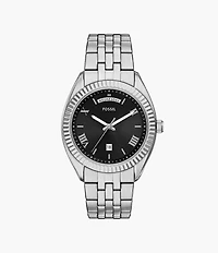 Campbell Three-Hand Day-Date Stainless Steel Watch