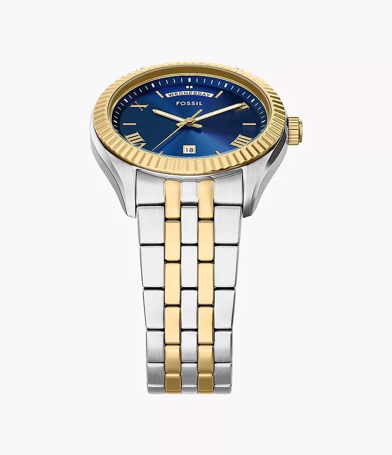 Campbell Three-Hand Day-Date Two-Tone Stainless Steel Watch
