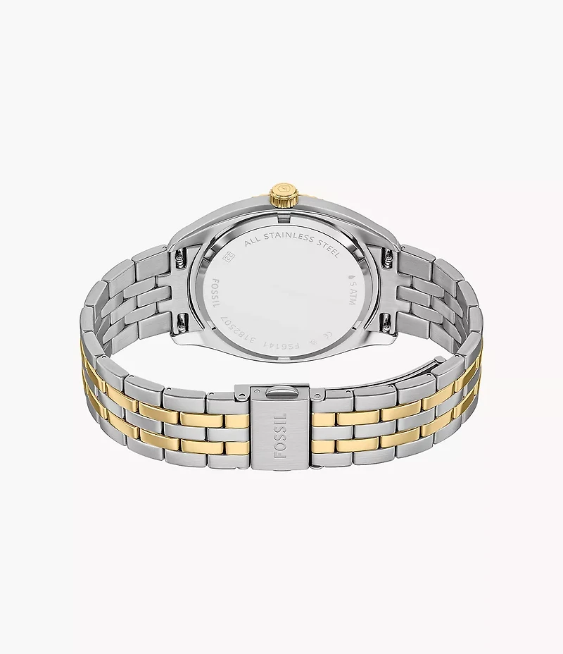 Campbell Three-Hand Day-Date Two-Tone Stainless Steel Watch