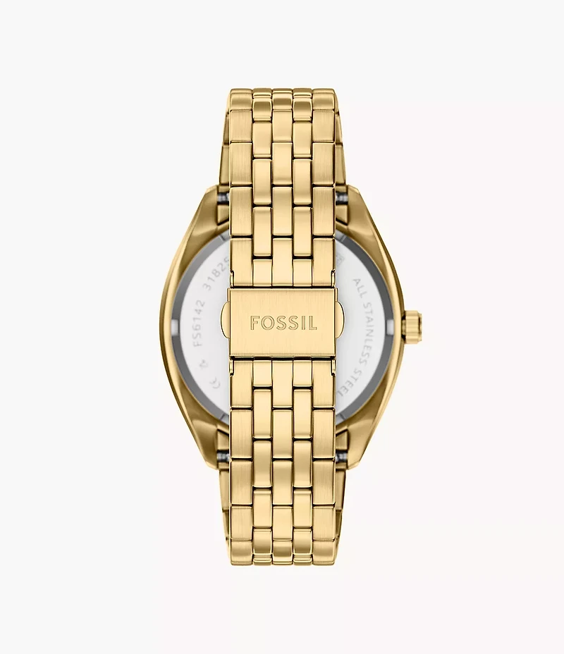 Campbell Three-Hand Day-Date Gold-Tone Stainless Steel Watch