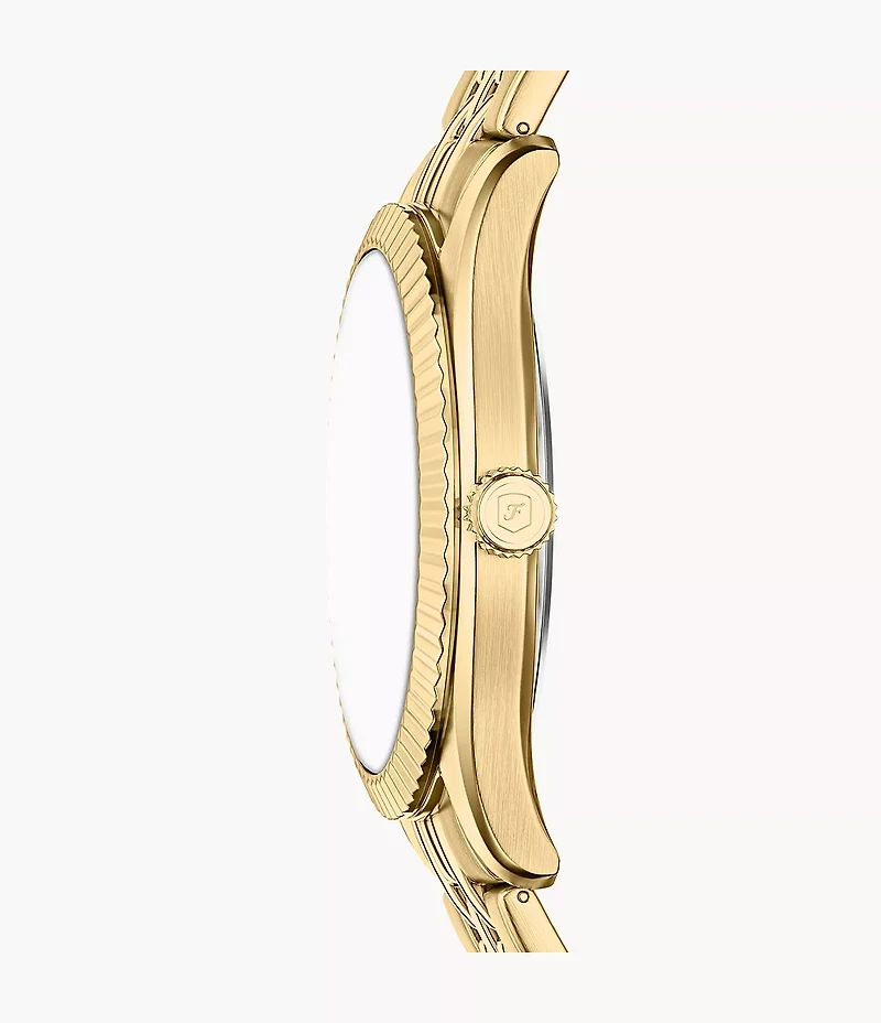 Campbell Three-Hand Day-Date Gold-Tone Stainless Steel Watch