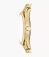 Campbell Three-Hand Day-Date Gold-Tone Stainless Steel Watch