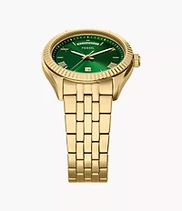 Campbell Three-Hand Day-Date Gold-Tone Stainless Steel Watch