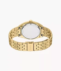 Campbell Three-Hand Day-Date Gold-Tone Stainless Steel Watch