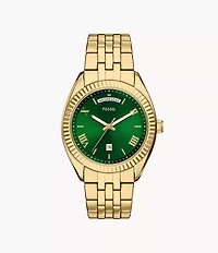Campbell Three-Hand Day-Date Gold-Tone Stainless Steel Watch