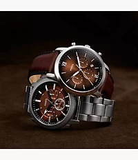 Neutra Chronograph Brown Leather Watch