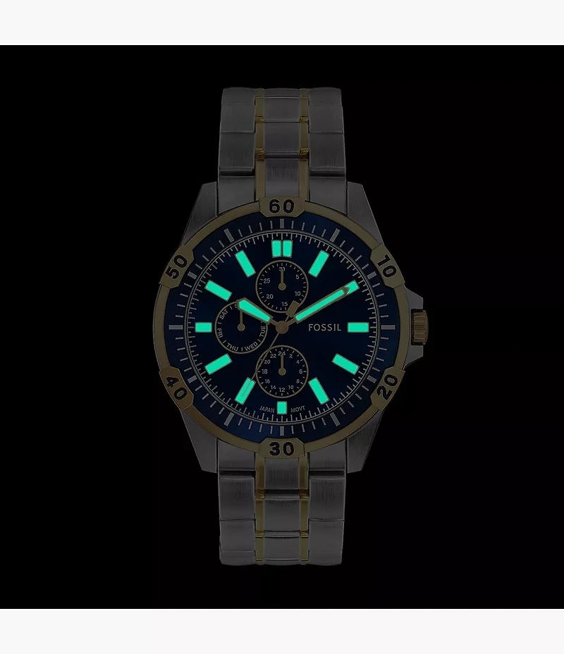 Garrett Multifunction Two-Tone Stainless Steel Watch