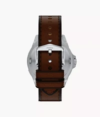 Garrett Multifunction Brown Leather Watch