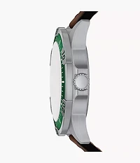 Garrett Multifunction Brown Leather Watch