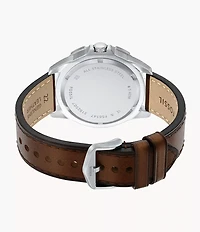 Garrett Multifunction Brown Leather Watch