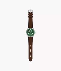 Garrett Multifunction Brown Leather Watch