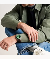 Garrett Multifunction Brown Leather Watch