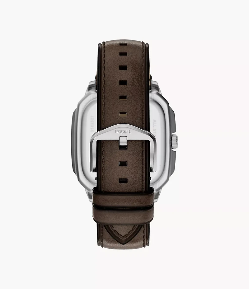Crosby Three-Hand Brown Leather Watch