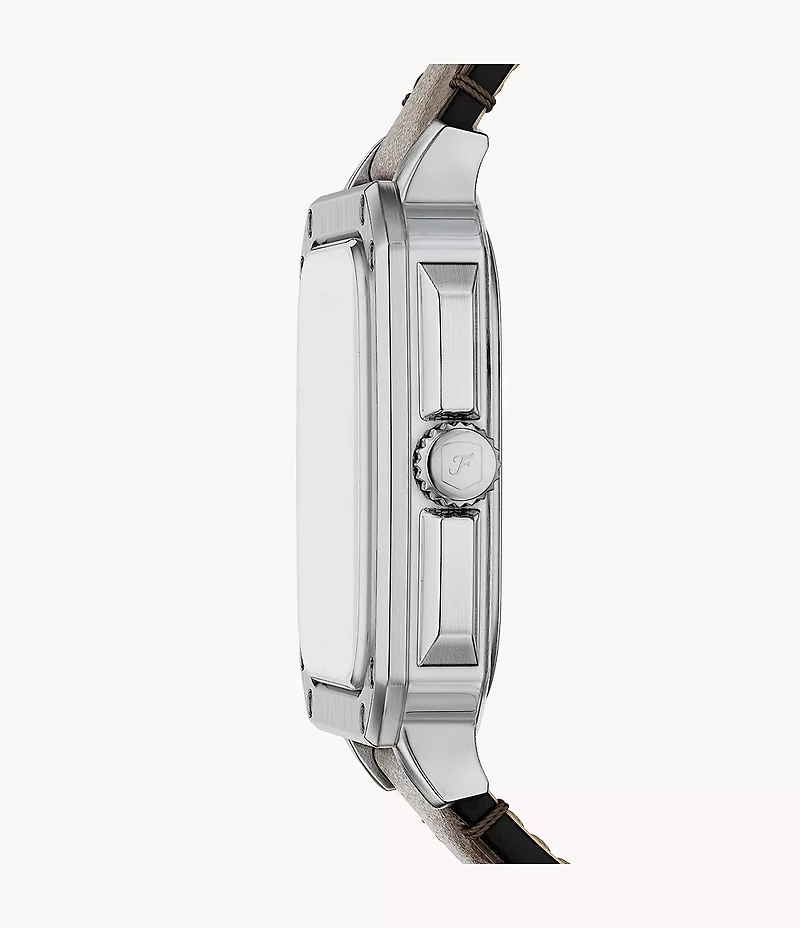 Crosby Three-Hand Brown Leather Watch