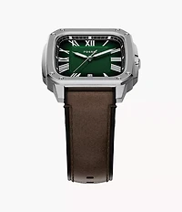 Crosby Three-Hand Brown Leather Watch