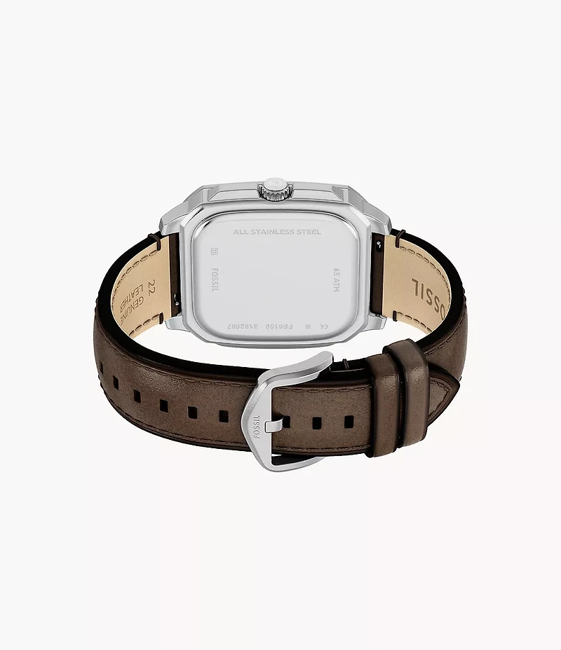 Crosby Three-Hand Brown Leather Watch