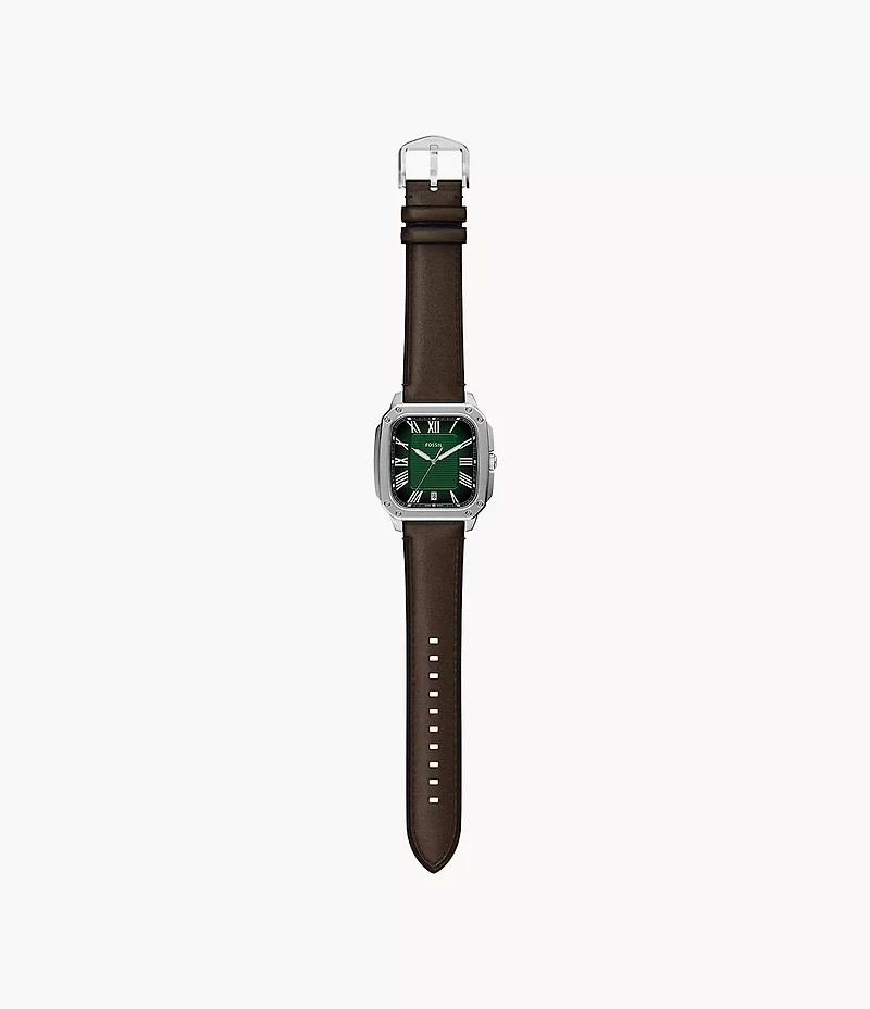 Crosby Three-Hand Brown Leather Watch