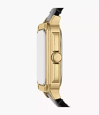 Crosby Three-Hand Black Leather Watch