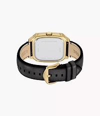 Crosby Three-Hand Black Leather Watch
