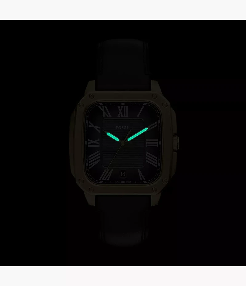 Crosby Three-Hand Black Leather Watch