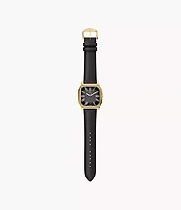 Crosby Three-Hand Black Leather Watch
