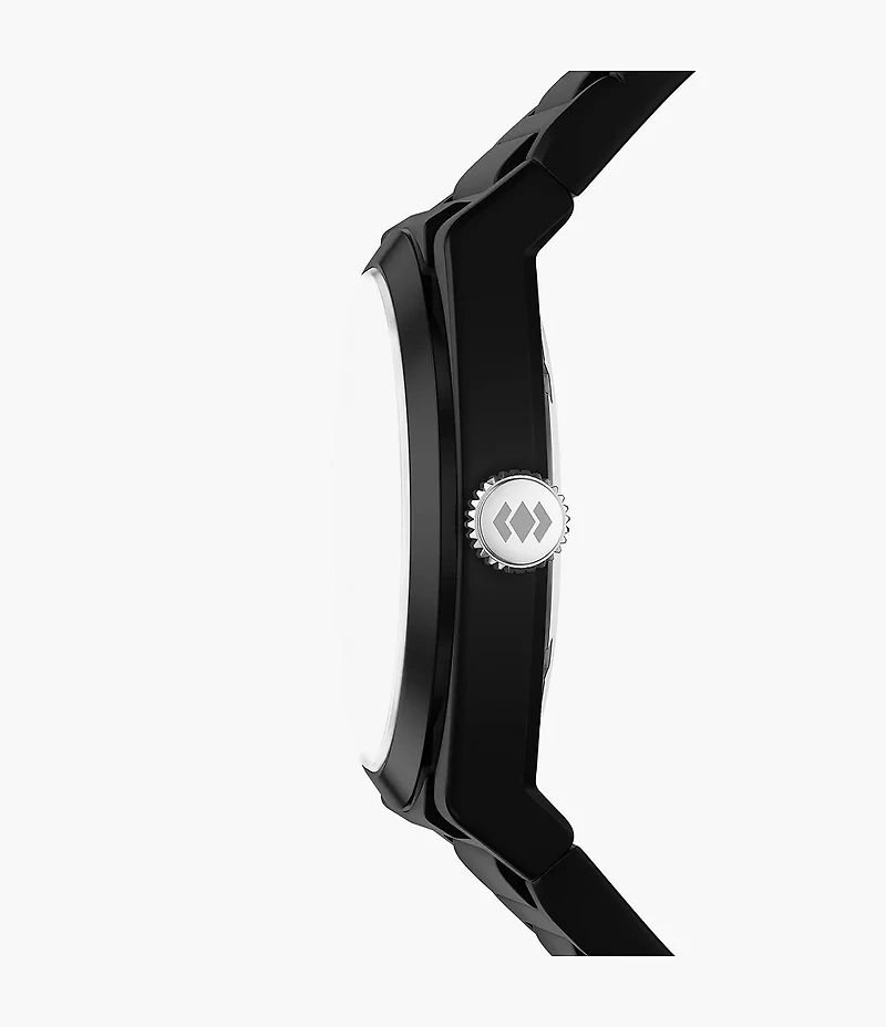 Everett Three-Hand Black Silicone Watch